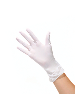 WHITE VINYL/NITRILE BLEND GLOVES