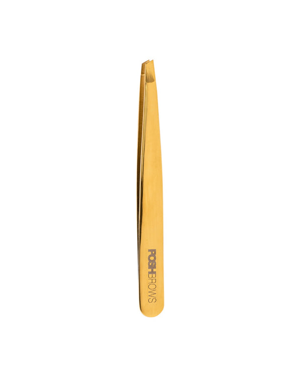 24K GOLD STAINLESS STEEL SLANT TWEEZERS (WHOLESALE)
