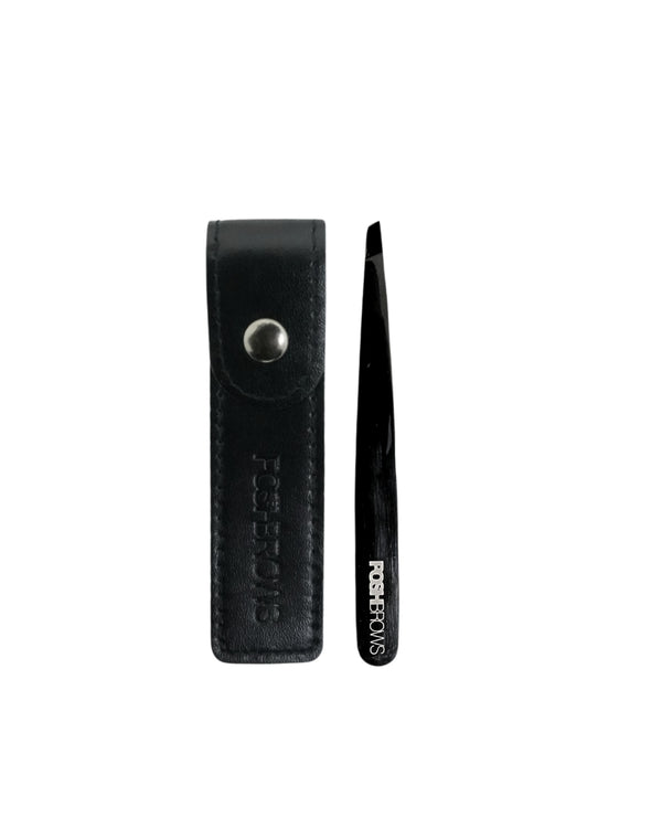 BLACK ONYX STAINLESS STEEL SLANT TWEEZERS