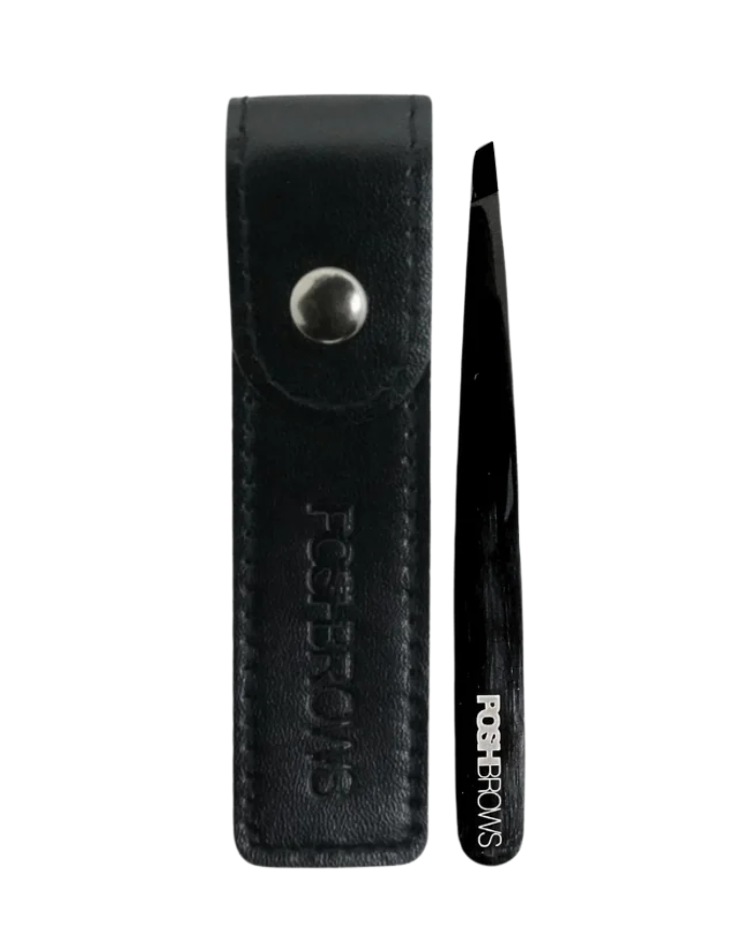 BLACK STAINLESS STEEL SLANT TWEEZERS