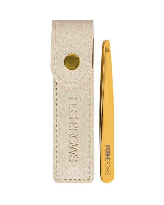 24K GOLD STAINLESS STEEL SLANT TWEEZERS