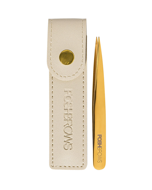 24K GOLD STAINLESS STEEL POINT PRECISION TWEEZERS (WHOLESALE)